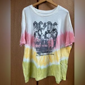 AC/DC Rock Band (Size XXXL) Tee Shirt Top Oakland Arena Tie Dye Cotton